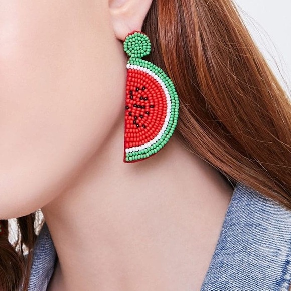 🔥 RESTOCKED! 🔥 Watermelon Earrings Fruit Seed Bead Dangle - Picture 7 of 7